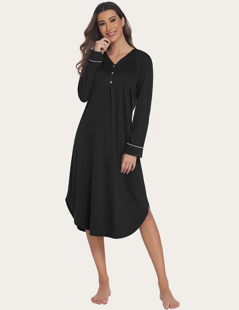 ekouaer-nightgowns-nachthemd-ripstrick-weich image 1