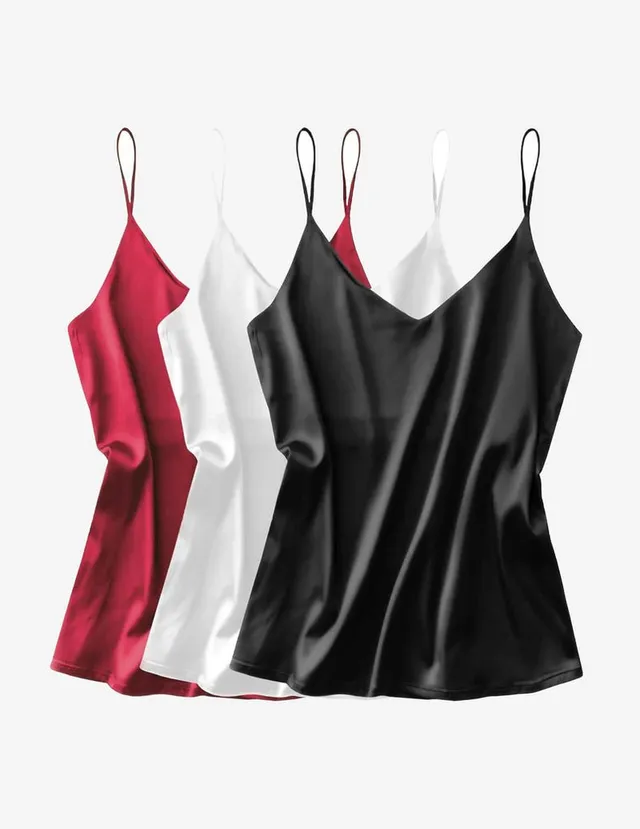 ekouaer-3-pack-satin-camisole-top-v-ausschnitt-set image 1