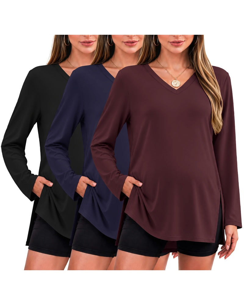 ekouaer-maternity-umstandsshirt-3er-pack-v-ausschnitt-s-xxl image 8