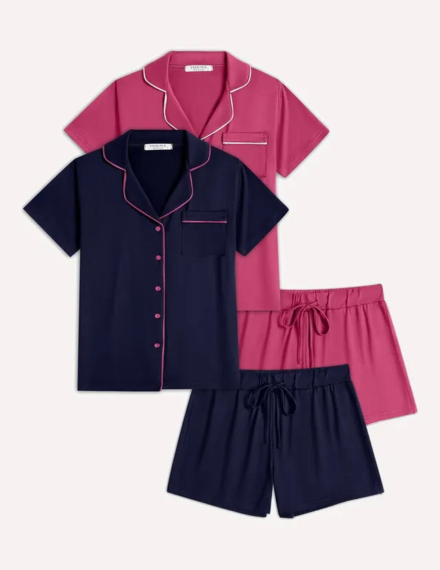 ekouaer-pajama-sets-pyjama-2er-pack-knopfleiste-lange-hose image 1