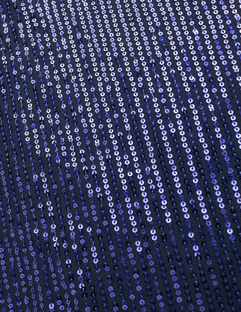 ekouaer-paillettenkleid-midi-navy-cape-keyhole-stehkragen image 8