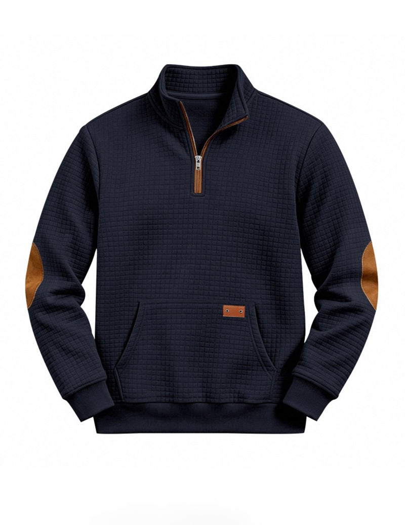 ekouaer-men-quarter-zip-pullover-sweatshirt-herren-schwarz-l-mit-taschen image 4