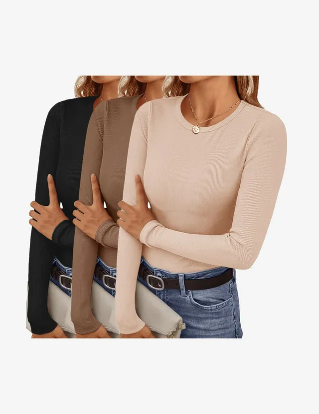 ekouaer-pajama-sets-long-sleeve-shirts-3er-pack-langarmshirt-gerippt image 1