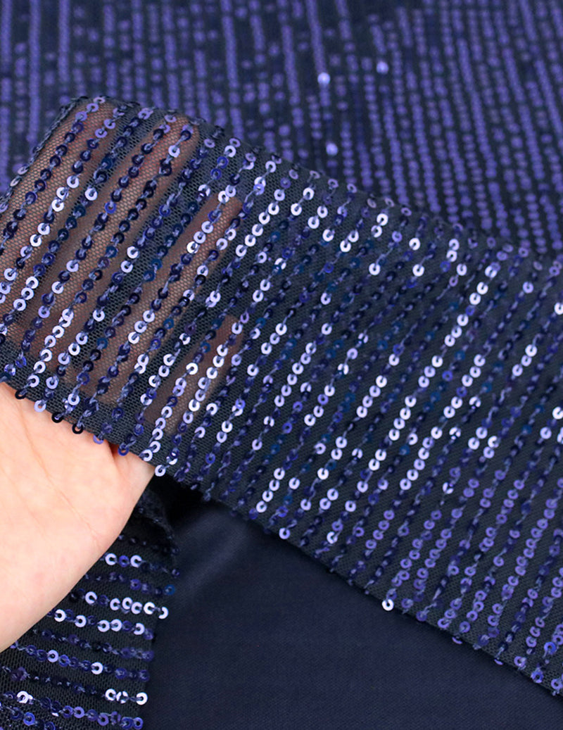 ekouaer-paillettenkleid-midi-navy-cape-keyhole-stehkragen image 7