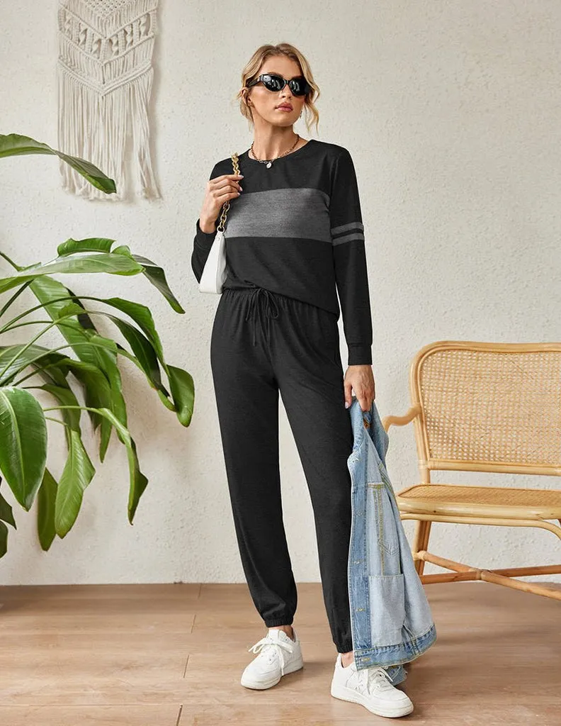 ekouaer-colorblock-sweatsuit-pyjama-set-tasche image 1