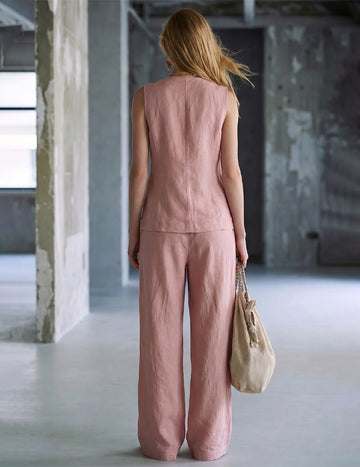 ekouaer-pajama-sets-button-vest-schlafanzug-rmellos-wide-leg image 7