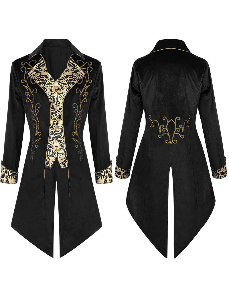 ekouaer-men-gothic-frack-jacke-herren-stickerei image 2