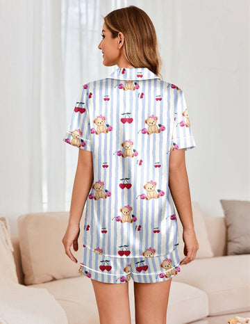 ekouaer-pajama-sets-teddy-luxe-satin-pyjama-knopfleiste image 6