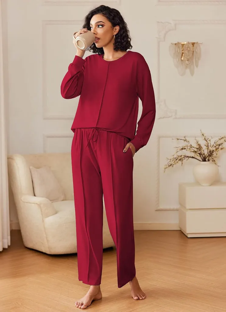 ekouaer-pajama-sets-lounge-set-2-teilig-mit-taschen image 1