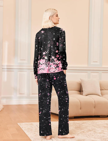 ekouaer-pajama-sets-plissee-schlafanzug-langarm-mit-taschen image 5