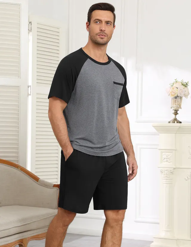 ekouaer-pajama-sets-herren-pyjama-kurz-bambus-atmungsaktiv image 1