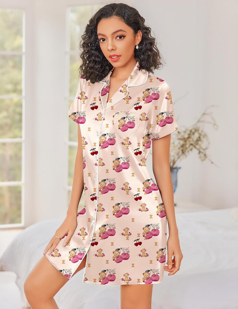 ekouaer-nightgowns-satin-nachthemd-button-down-still image 1
