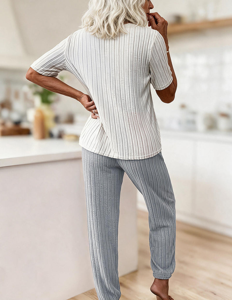 ekouaer-pajama-sets-herz-pyjama-capri-ripp-lila image 4