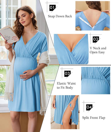 ekouaer-maternity-nursing-stillnachthemd-v-ausschnitt image 7