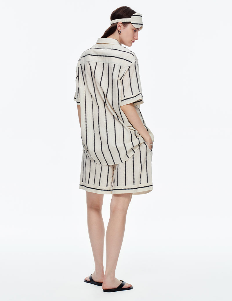 ekouaer-pajama-sets-baumwolle-schlafanzug-streifen-s-w image 3