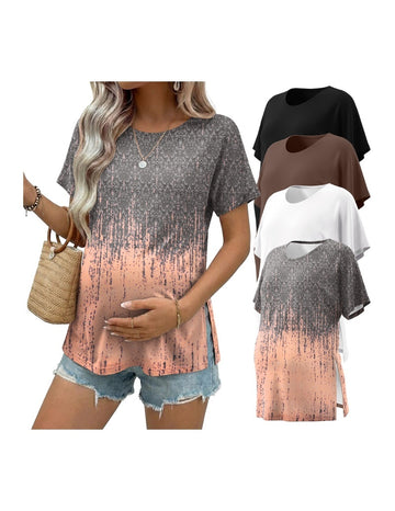 ekouaer-maternity-umstandsshirt-kurzarm-4er-pack-tunika image 3
