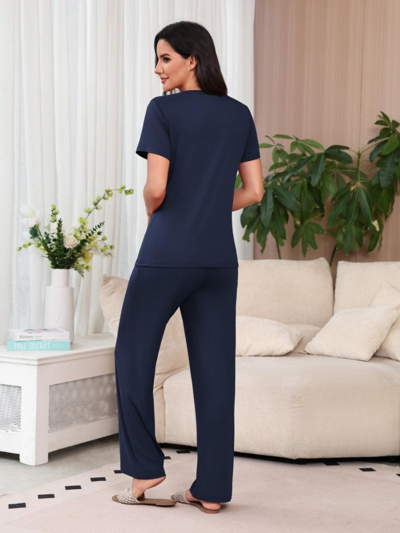 ekouaer-pajama-sets-henley-pyjama-weinrot-m image 8
