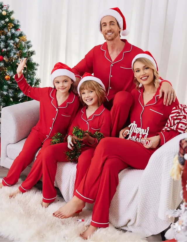 ekouaer-pajama-sets-weihnachtspyjama-familie-langarm image 1