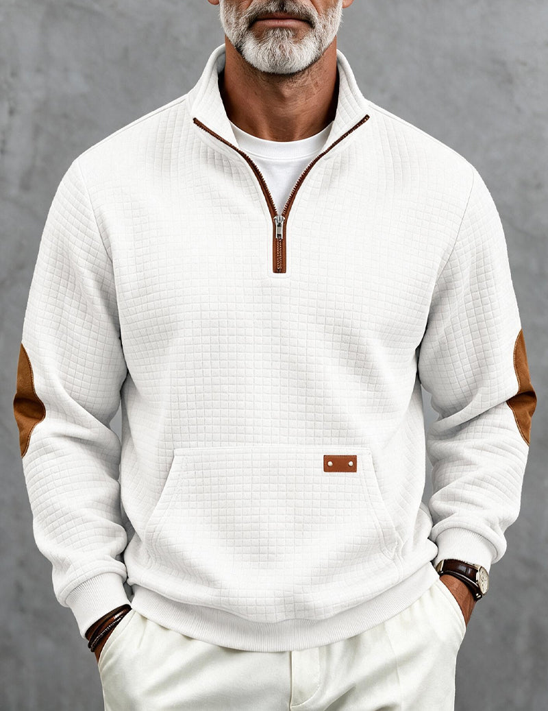 ekouaer-men-quarter-zip-pullover-sweatshirt-herren-schwarz-l-mit-taschen image 1
