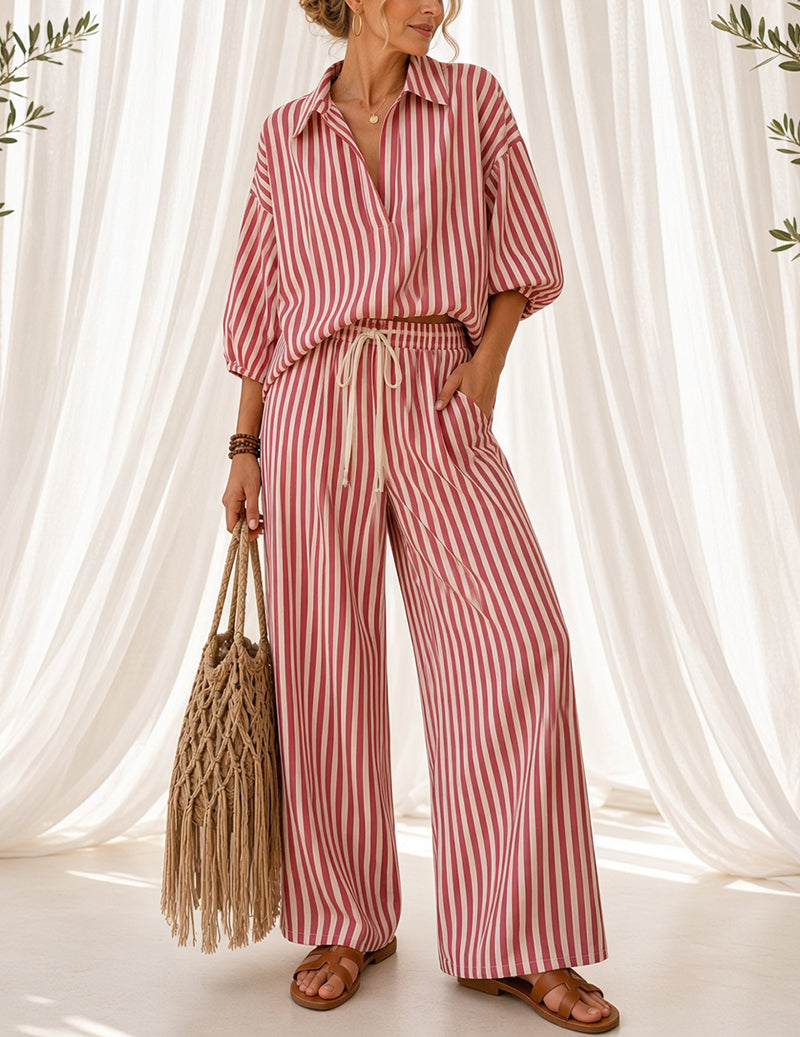 ekouaer-jumpsuits-striped-notch-jumpsuit-schwarz-mit-g-rtel image 3