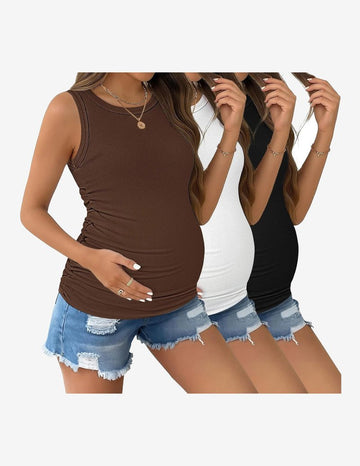 ekouaer-maternity-tank-top-3er-pack-gerippt-umstandsshirt image 5
