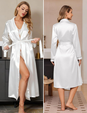 ekouaer-robes-satin-morgenmantel-shawlkragen-lang image 8