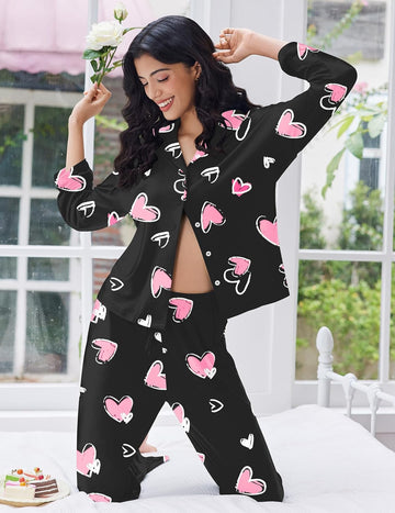 ekouaer-pajama-sets-schlafanzug-2tlg-reverskragen image 3