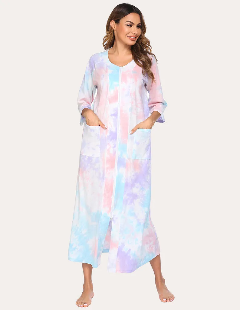 ekouaer-relaxed-three-quarters-sleeve-nachthemd-damen-3-4-arm image 1
