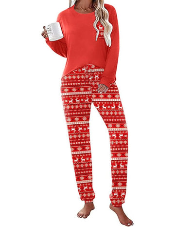 ekouaer-weihnachts-pyjama-langarm-mit-taschenhose image 7