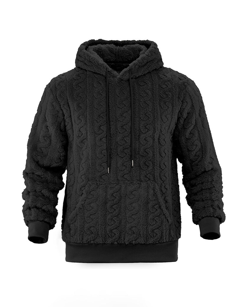 ekouaer-men-zopfstrick-kapuzenpullover-halbzip-schwarz image 4