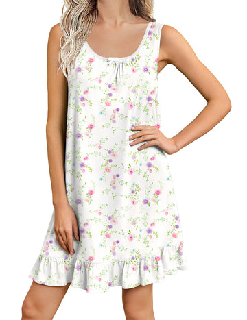 ekouaer-nightgowns-print-nachthemd-rmellos-kurz-mit-stretch image 4