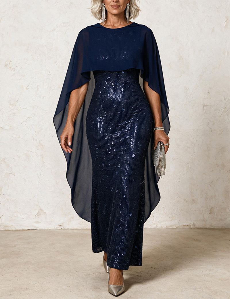 ekouaer-sequin-cape-maxikleid-rosa-pailletten-chiffon image 3