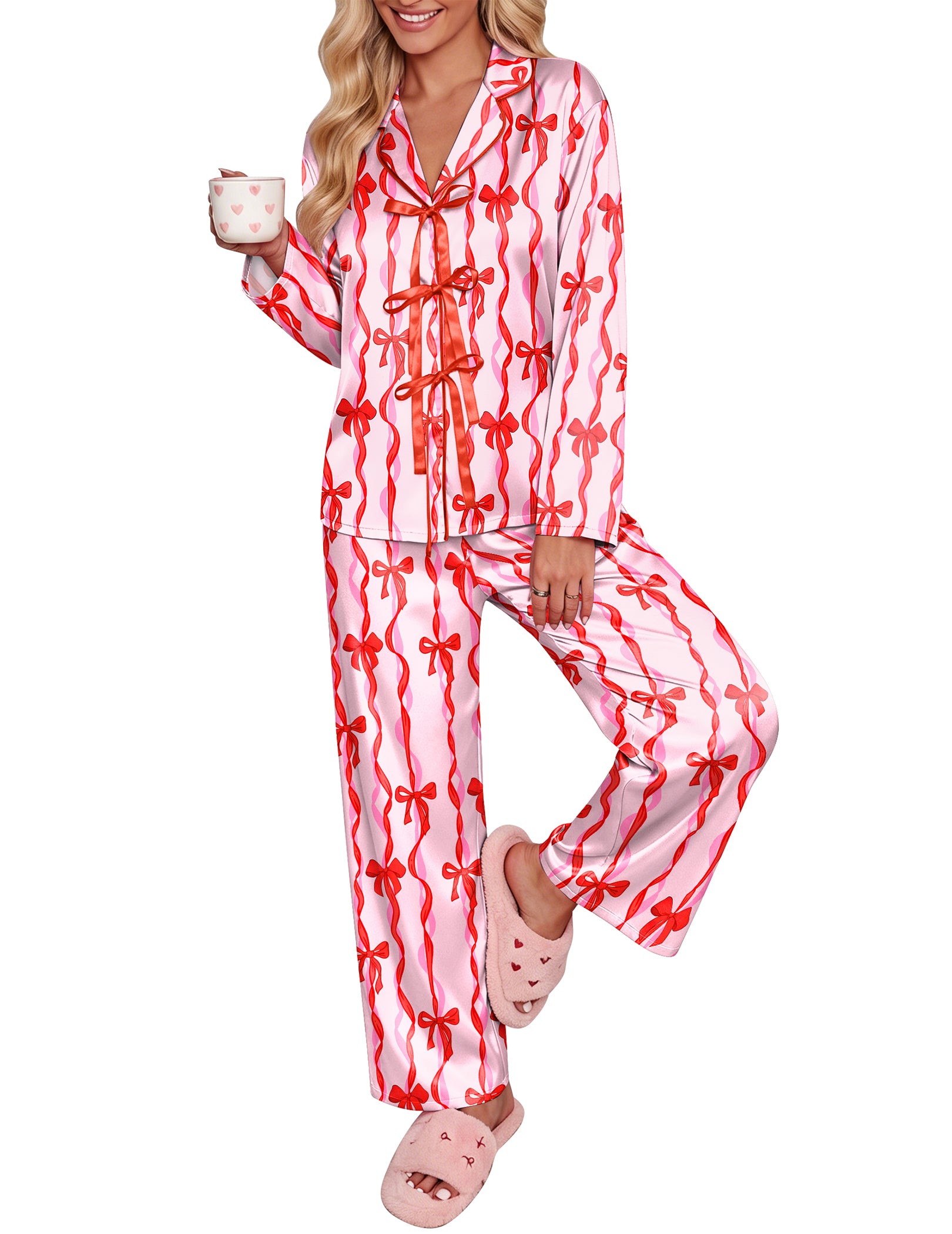 ekouaer-pajama-sets-satin-pyjama-leopard-langarm-2-teilig image 8