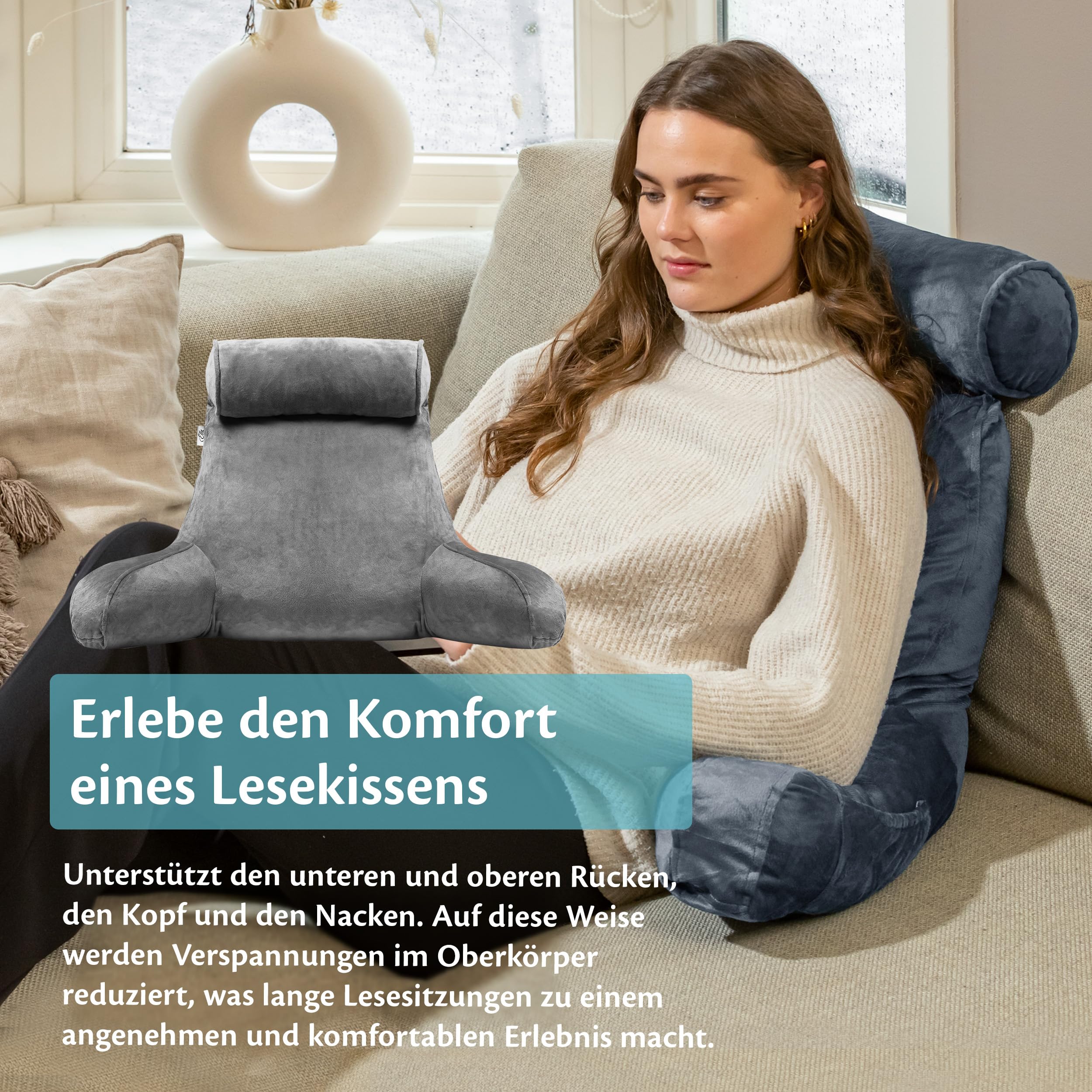 ella-lesekissen-reading-pillow-bett-sofa-memory-foam-grau image 2