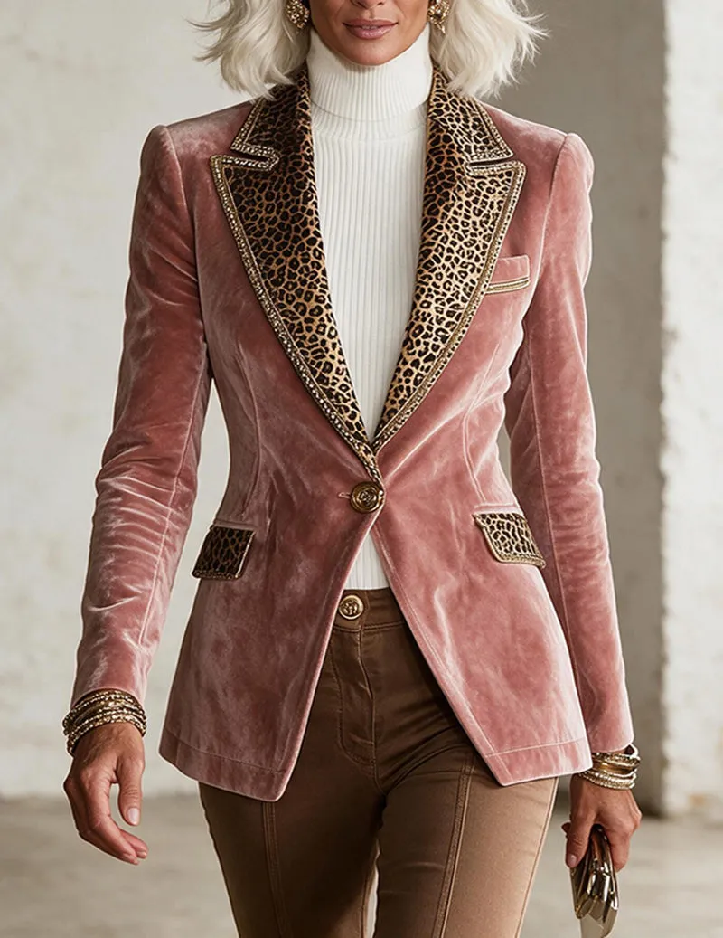 ekouaer-velvet-blazer-samtblazer-spitze-rosa image 1