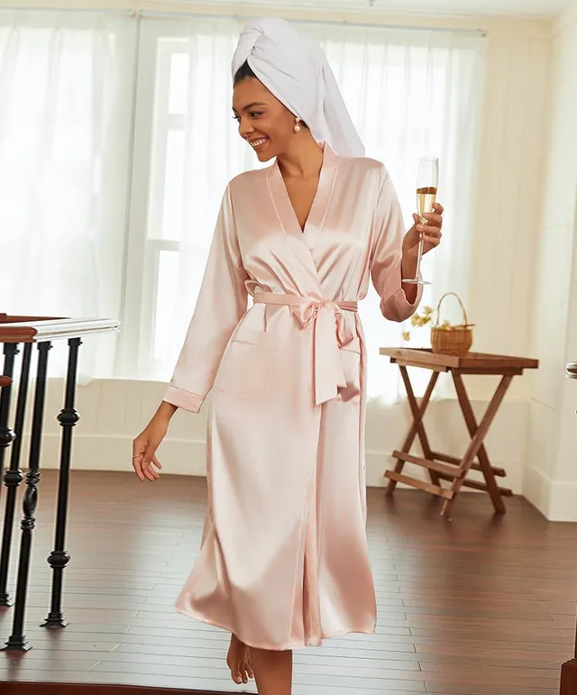 ekouaer-robes-satin-morgenmantel-lang-mit-taschen image 1