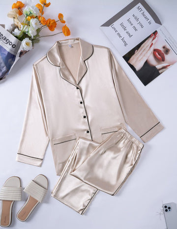 ekouaer-pajama-sets-satin-schlafanzug-knopfleiste-brusttasche image 7